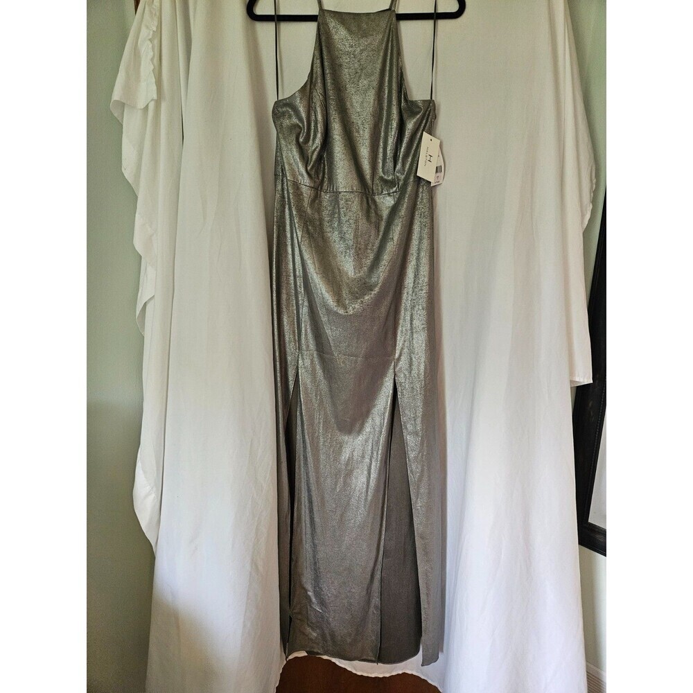 HALSTON Metallic Cocktail Dress size‎ 12 NWT $178.00